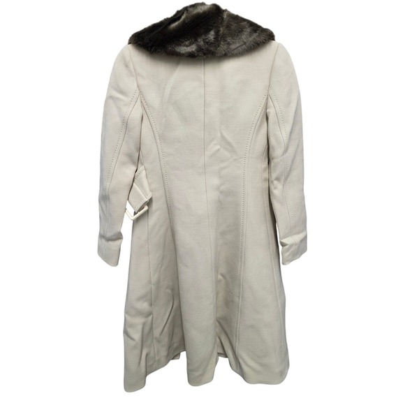 Kate Spade Briella Wool Blend Belted Coat Faux Fur Collar Leopard Lined Winter - Picture 8 of 11